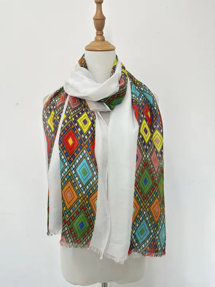 Habesha Tilet Design Scarf – A Unique Ethiopian & Eritrean Style Accessory