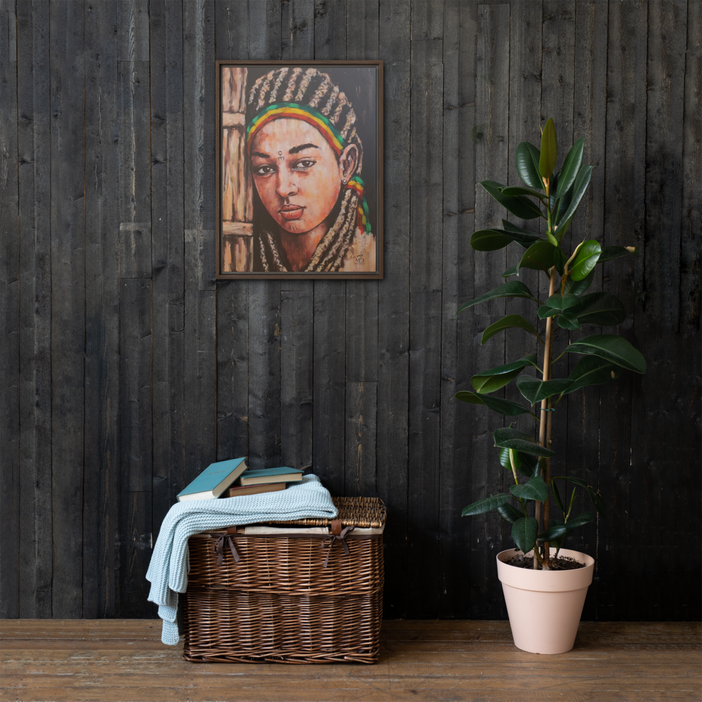 Tobiya Framed canvas -Ethiopian Art