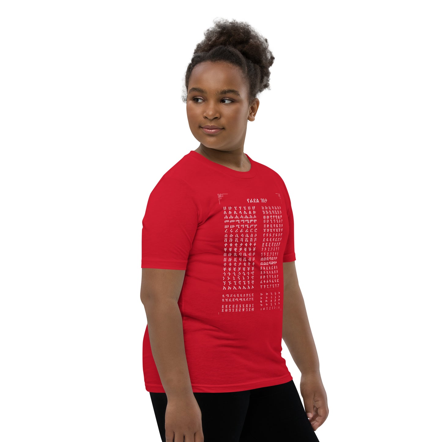 Geez Ethiopian & Eritrean Alphabet Unisex t-shirt Youth